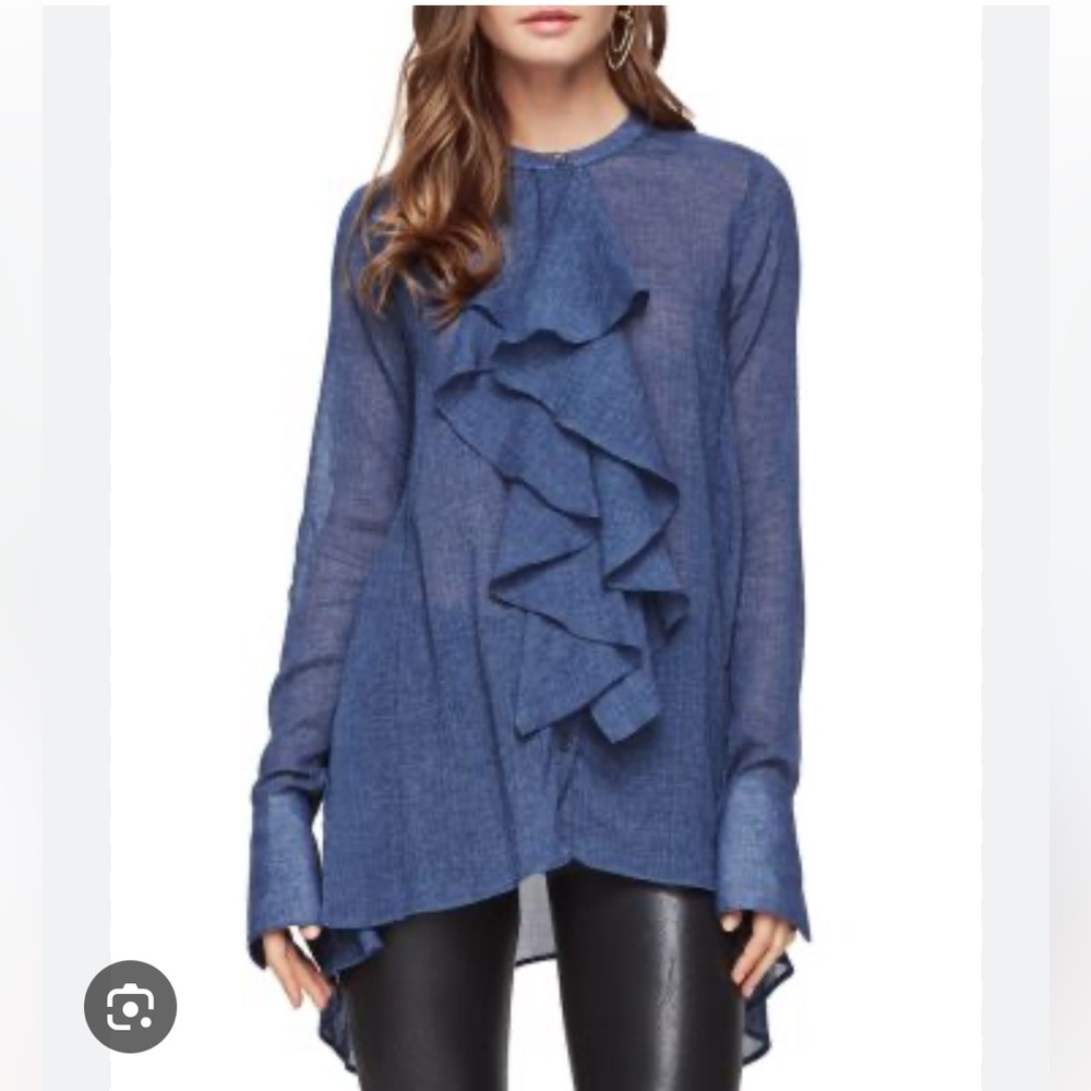 Bcbgmaxazria Blue Imogene Top size small